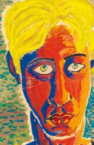 Laurie Lee (1914 - 1997) Self Portrait, Large Goache Loan Exhibition 2016 ©Jessy Lee