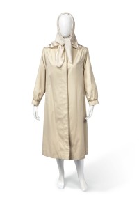 Tank raincoat and silk headscarf