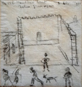 The Old Handball Court, Nelson, by LS Lowry £7000-10000