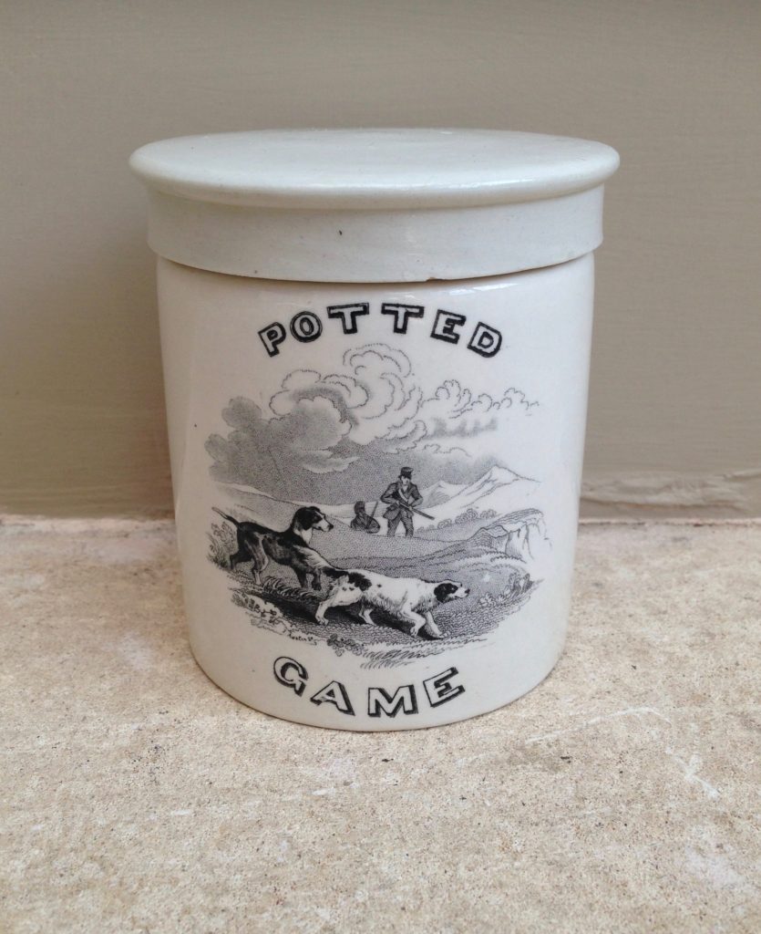 Antique potted meat jar is one example of how to start collecting kitchenalia