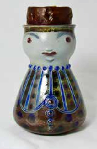 German salt-glazed candle holder designed by Elfrede Balzar-Kopp (1904-1983). From John Newton Antiques.