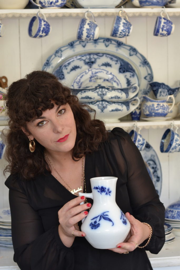 Chantal collects blue and white china
