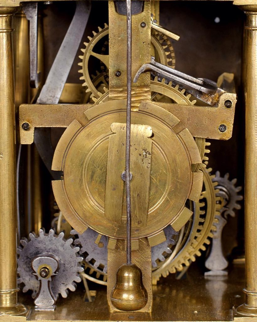 Inner workings of antique clock