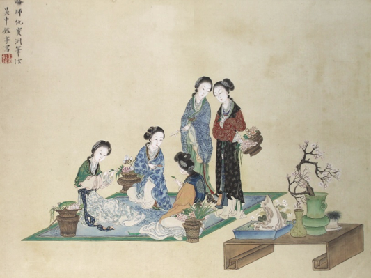 Japanese silk painting