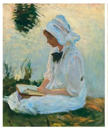 John Singer Sargent’s Girl reading by a stream